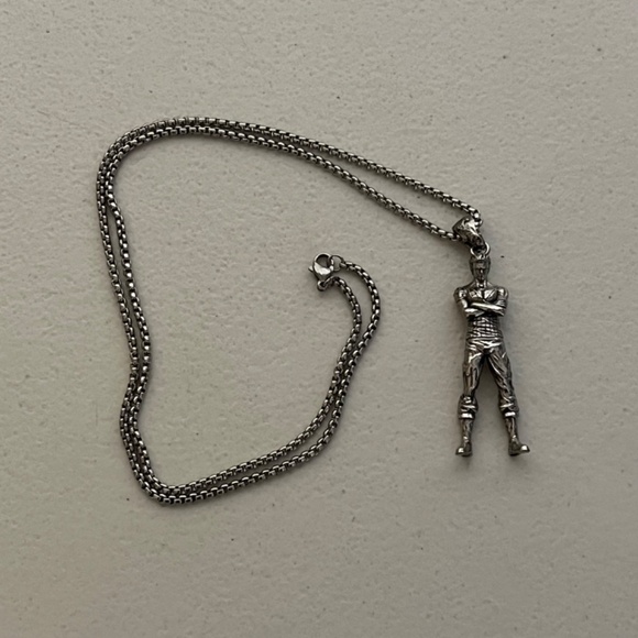 Roronoa Zoro One Piece Charm Pendant Necklace Silver 24" Box Chain Luffy - Picture 1 of 9